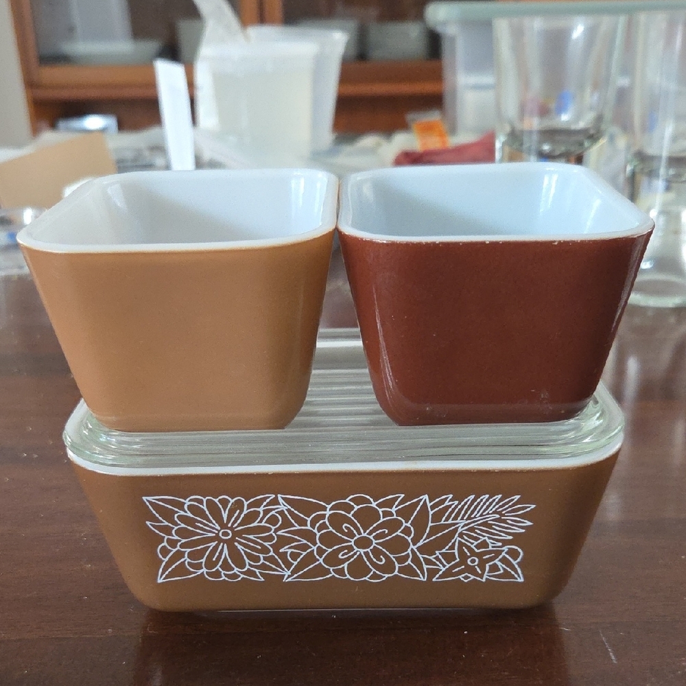 Vintage Brown and Tan Glass Containers